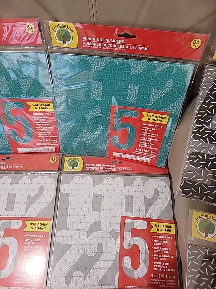 9 X Die-Cut Letters, Numbers, Punctuation - Multi -total 541 Pc - Teaching Tree