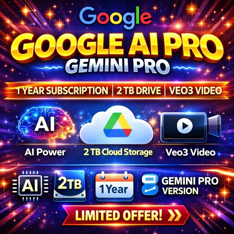 Gemini AI Pro - 12 Months Personal Access (1 Year)