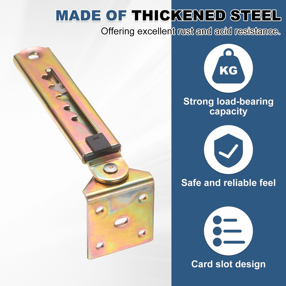 2Pcs 5-Gear Adjustable Angle Hinge, Square Single End Color Zinc