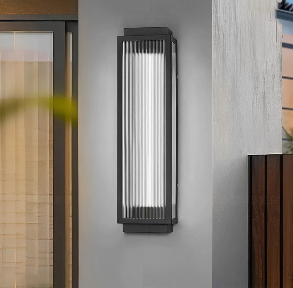 Dazuma rectangular Strip LED Black Modern Outdoor Wall Light