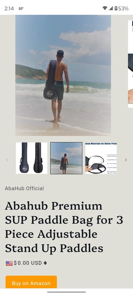 Abahub Premium Paddleboard Paddle Bag Blue