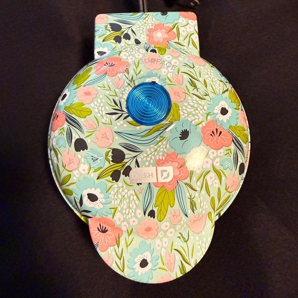 Dash Mini Waffle Maker Floral Compact 4" Maker Cute Kitchen EUC