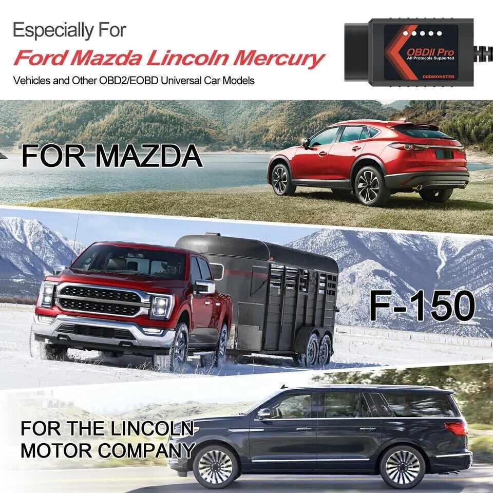 Fits for Ford Mazda OBD2 USB Interface Cable Diagnostic Tool with Switch