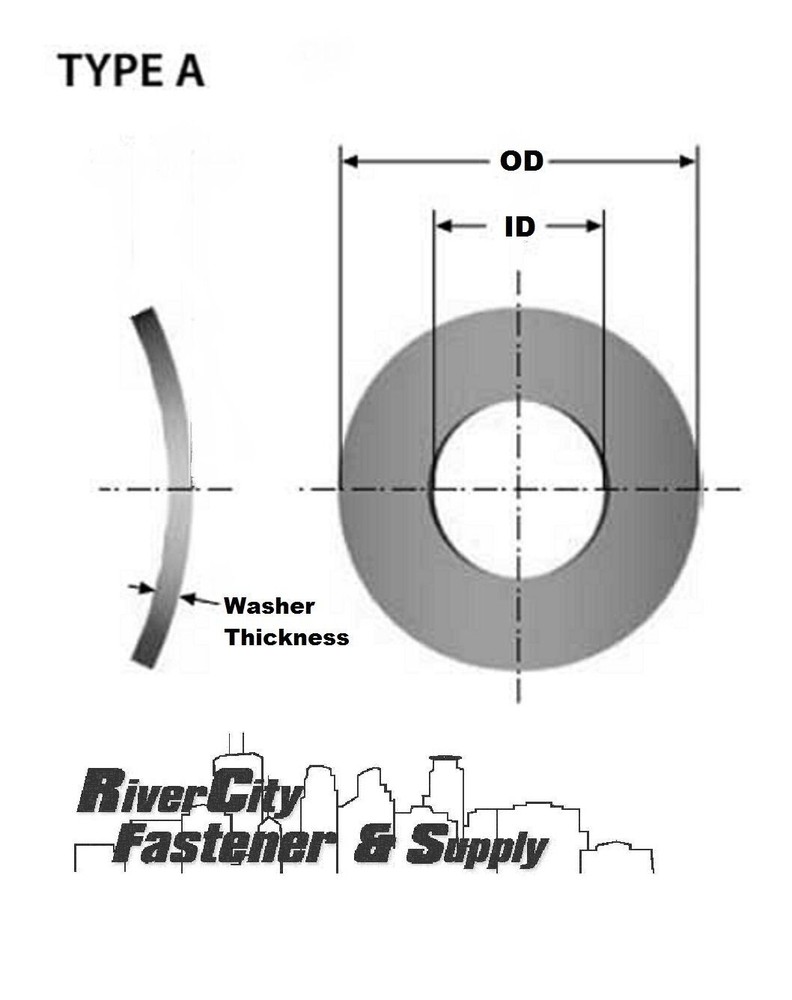 (100) 1/4" Stainless Wave / Curve /Curved Washers 1/4