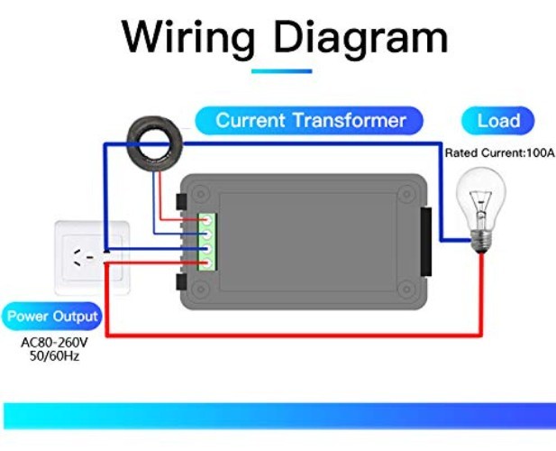 AC Current Voltage Amperage Power Energy Panel Meter LCD Digital Display Amme...