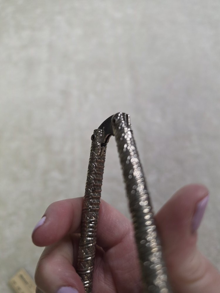 Vintage Silverplate Metal Nutcracker/Seafood Cracker Etched Textured Holiday