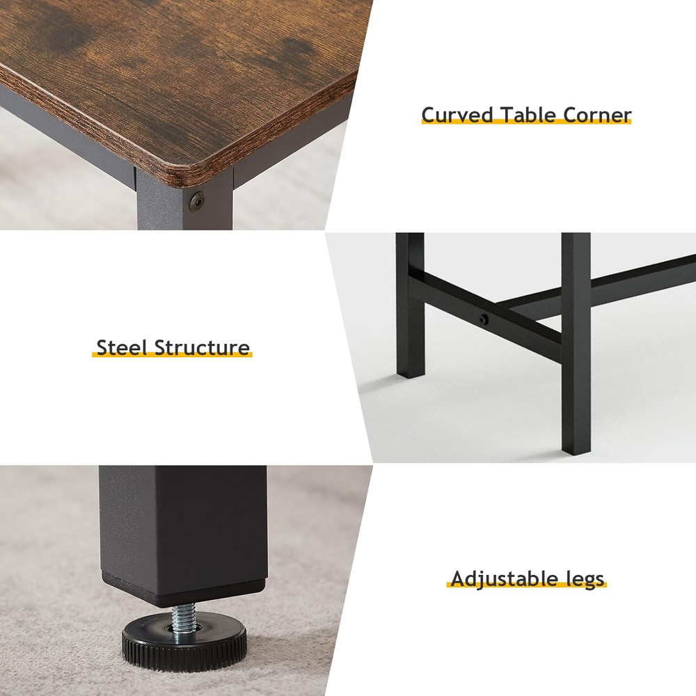 43" Dining Table Set for 4, Modern Space Saving Kitchen Breakfast Table with Ben