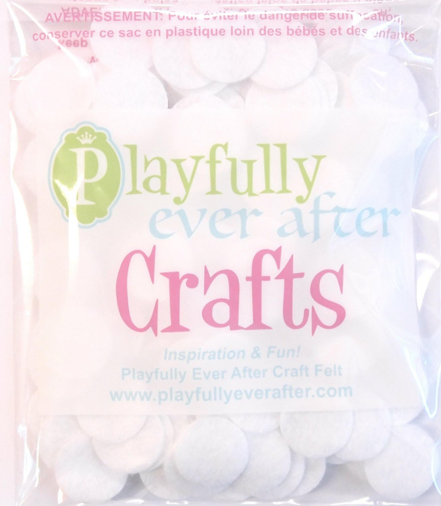 White Craft Felt Circles (3/4 Inch - 150pc)