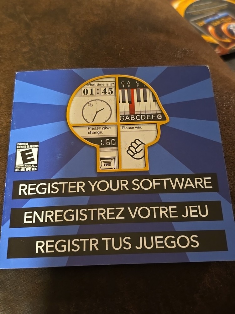 NINTENDO DS BRAIN AGE 2 ORIGINAL  REGISTRATION CARD