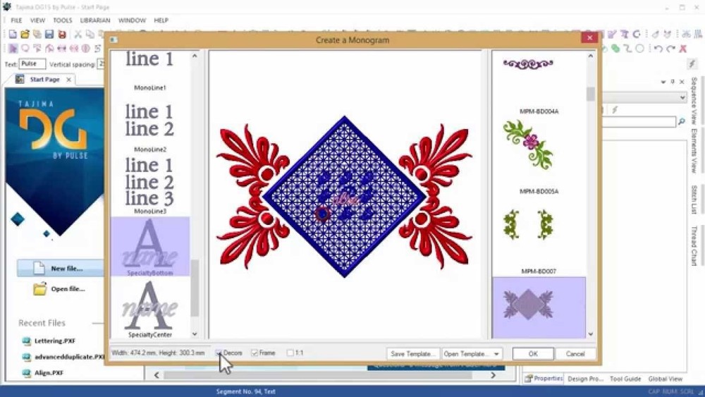 Tajima DG by Pulse 16 Embroidery Digitizing Software