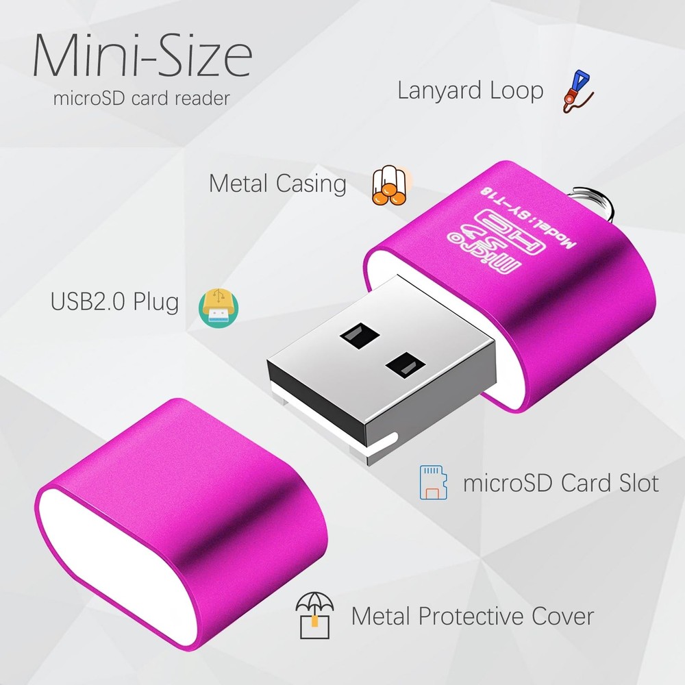 Micro SD Card Reader for Android - 3 Pack Micro to USB Adapter