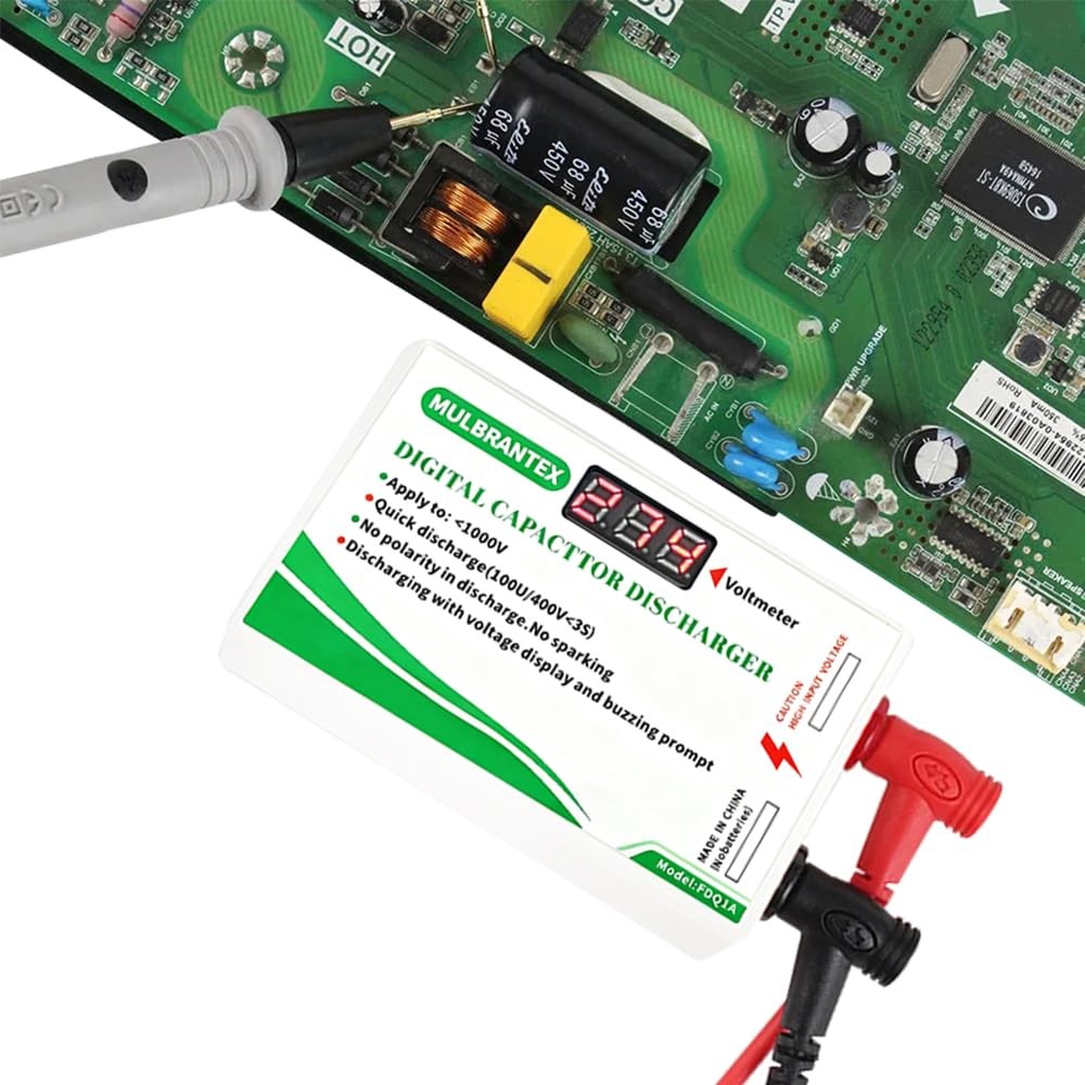 Digital Capacitor Discharge Tool with Voltmeter Display, max Display 999, 10-...