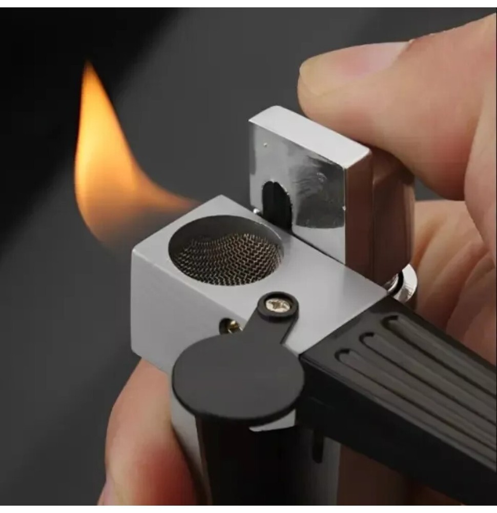 Portable Pipe Lighter Versatile Foldable Multi Purpose Metal Lighter Bowl Silver