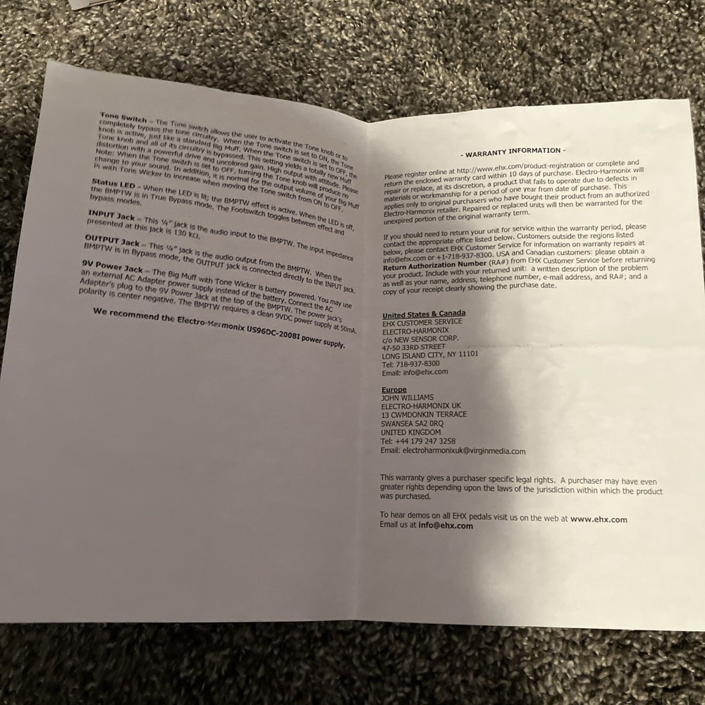 Electro Harmonix Big Muff Guitar Pedal