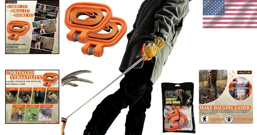 Adjustable Deer Drag Strap with Removable Handle - Perfect for Any Game