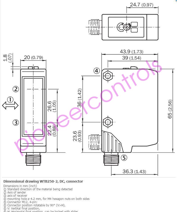 SICK WTB250-2F2441 Photoelectric Proximity Sensor ,PNP,New