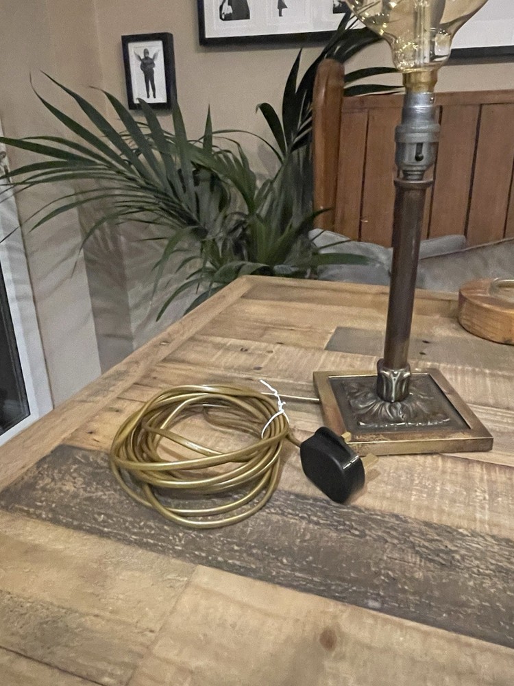 Early 20th Century Solid Brass Table Lamp – Arts & Crafts Style