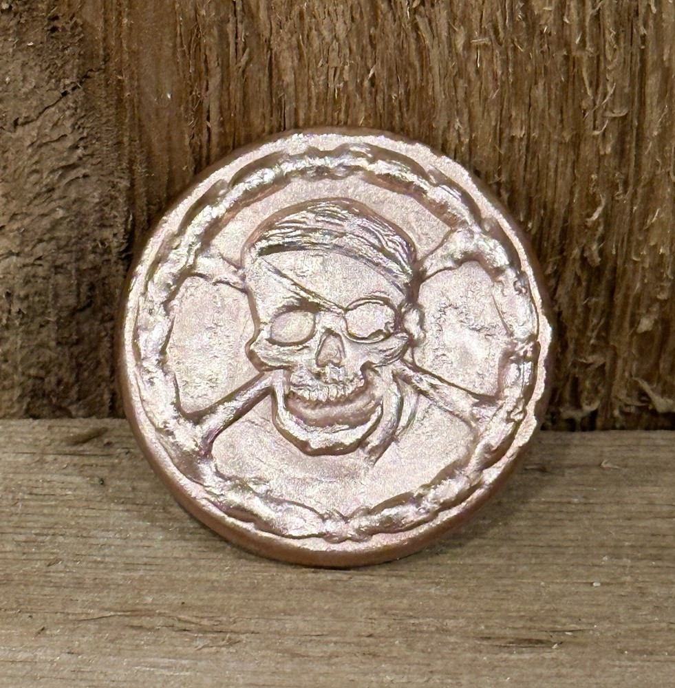 3-4 oz .999 Solid Copper Pirate Coin