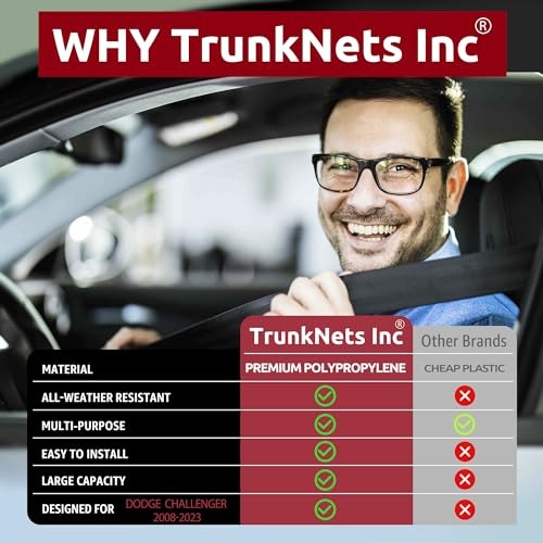 Envelope Style Trunk Cargo Net for Dodge Challenger 2008-2023