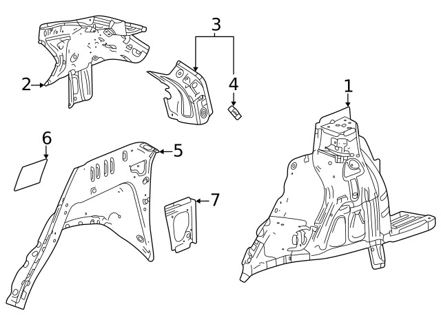 Genuine GM Inner Quarter Panel 60003510