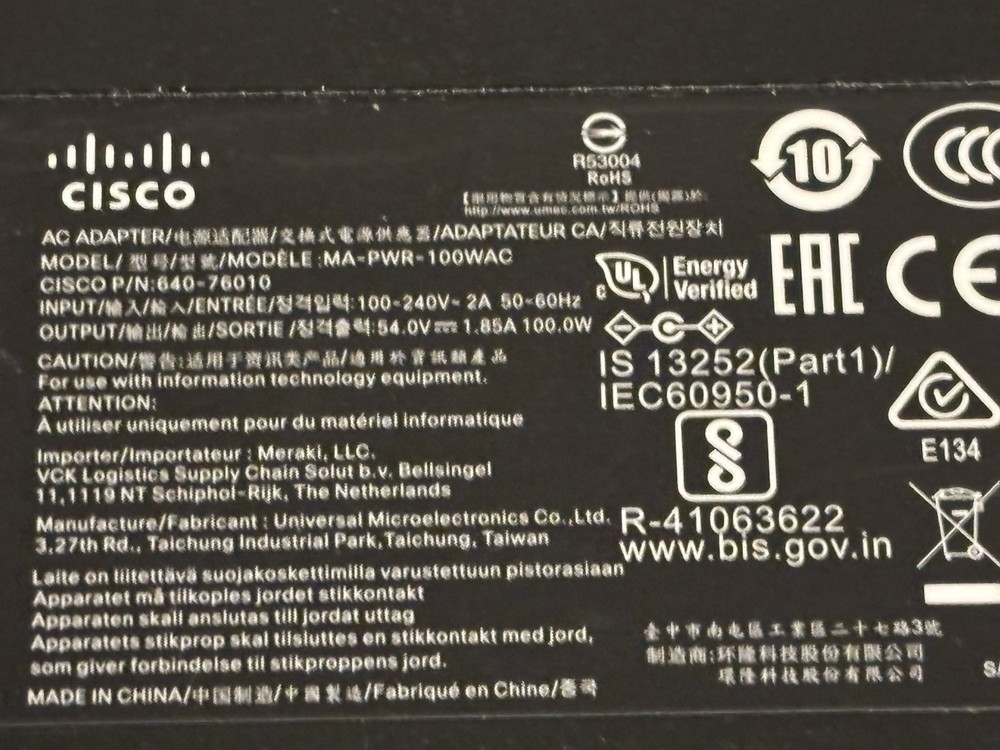 CISCO MA-PWR-100WAC AC Adapter