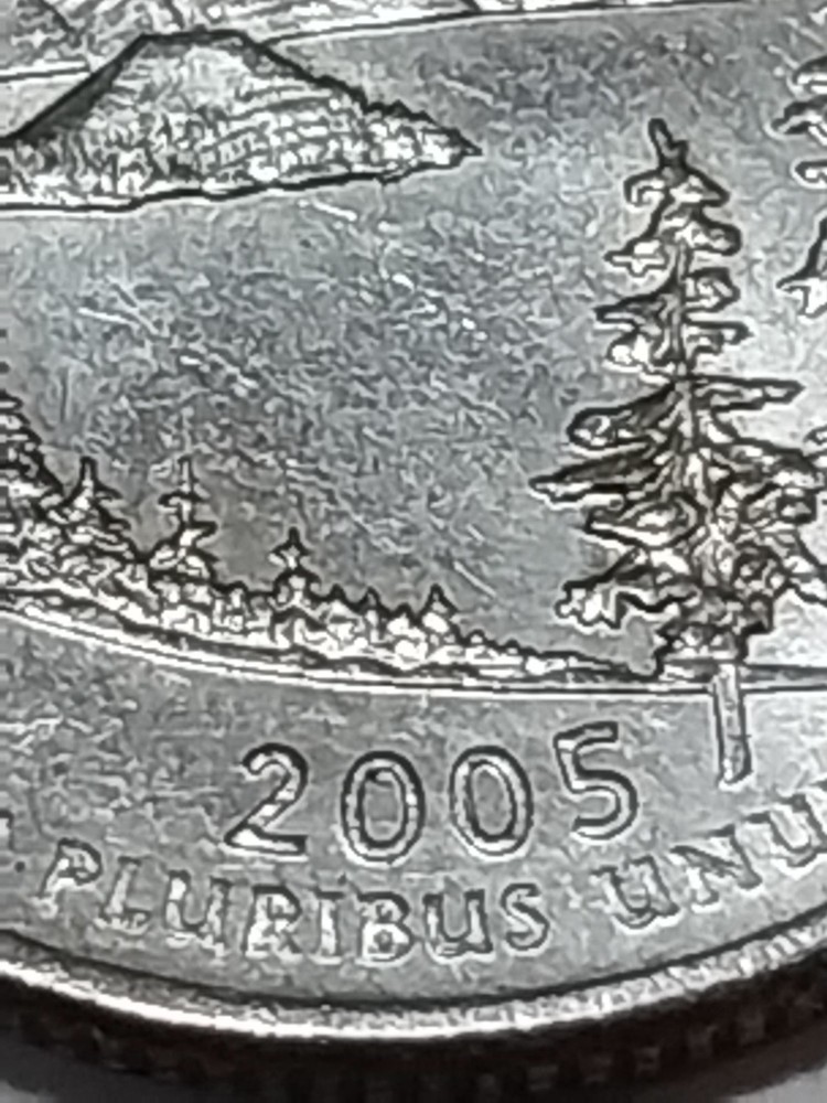 2005 P Error State Quarter. Obv. Die Chips. Oregon.
