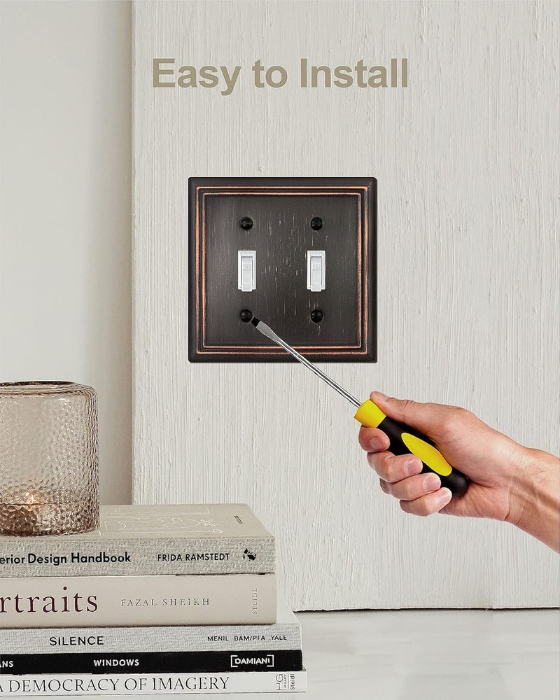 Double Toggle Wall Plate, Decorative Aged Bronze 2 2PK,