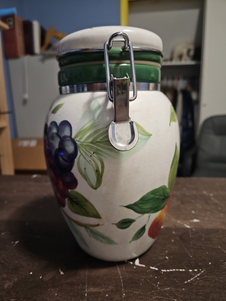 Sakura Sonoma Storage Jar Lock Lid Stoneware Canister Fruit Design