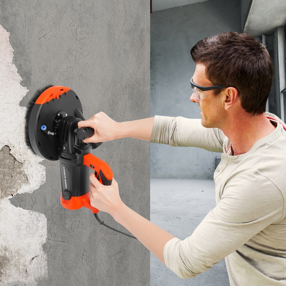 Concrete Surface Grinder Floor Grinding Machine w/Dust Shroud Angle Grinder