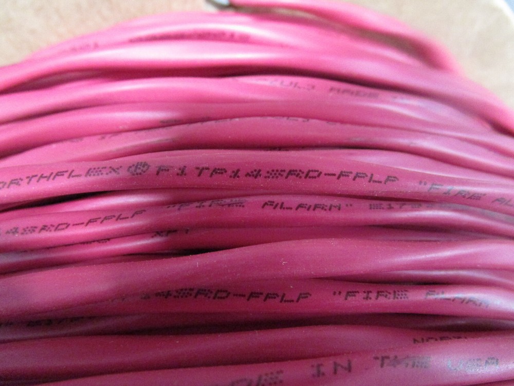 Northflex 14/2C Solid Bare Copper Fire Alarm Cable FPLP Red/1000ft
