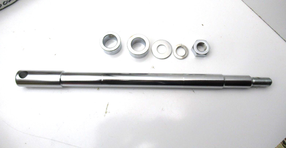 CHROME AXEL, SPACERS, WASHERS, NUT, HARLEY WIDEGLIDE FRONT, 3/4" AXEL