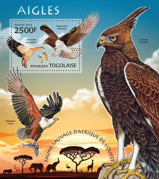 2013 TOGO  MNH.  EAGLES. Yvert&Tellier Code: 639  |  Michel Code: 4820 / Bl.782