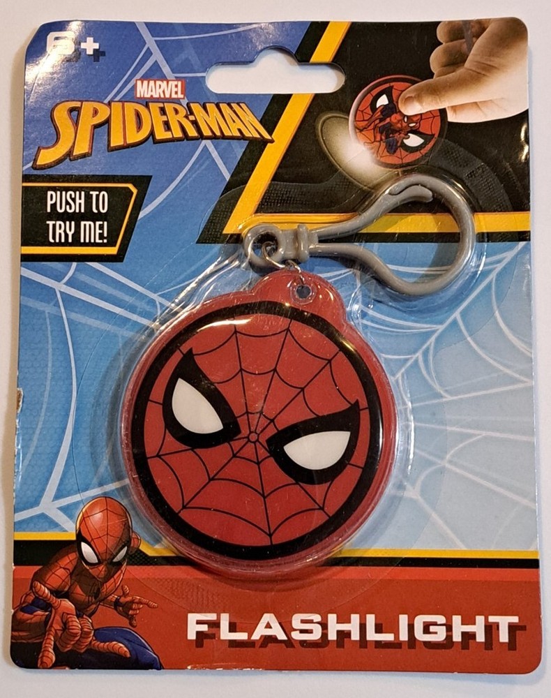 NEW Marvel Spiderman Portable Clipable LED Flashlight Ages 6+