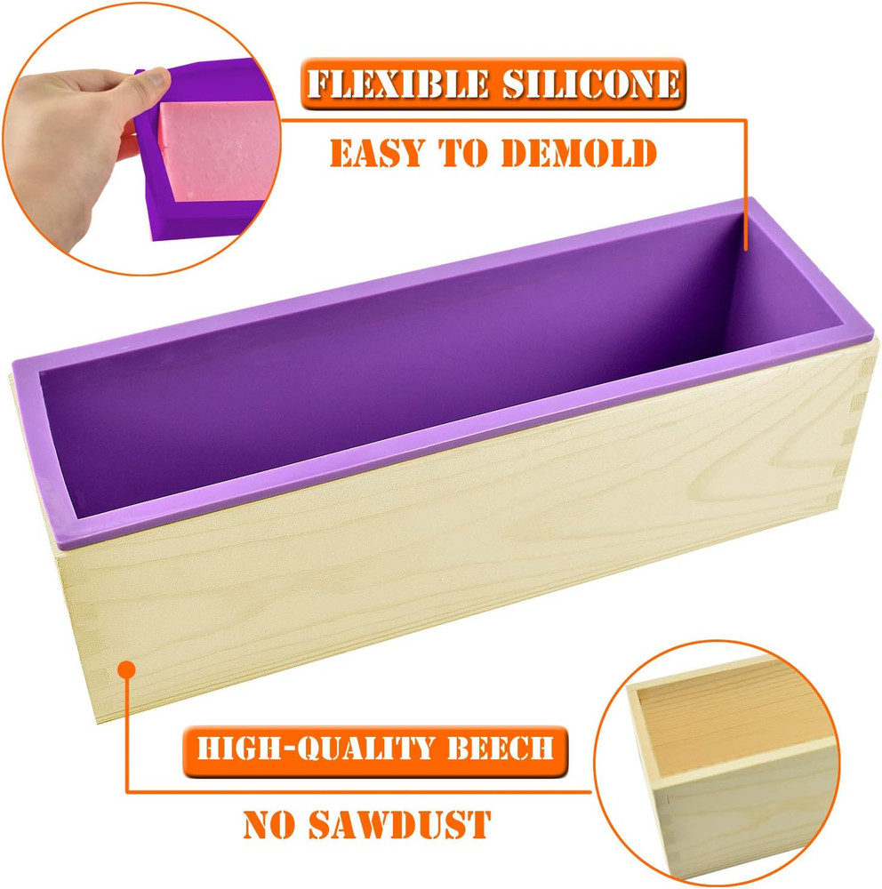 Loaf Soap Making Cutting Mold Kit Multi-Function Adjustable Wood Soap Mold Set -