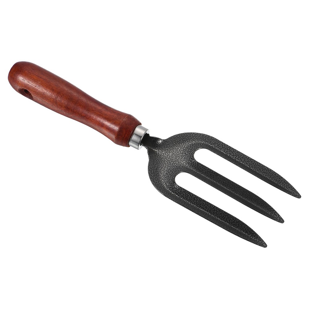 3 Tines Hand Gardening Fork, Thickened Digging Pitch Fork, Grey