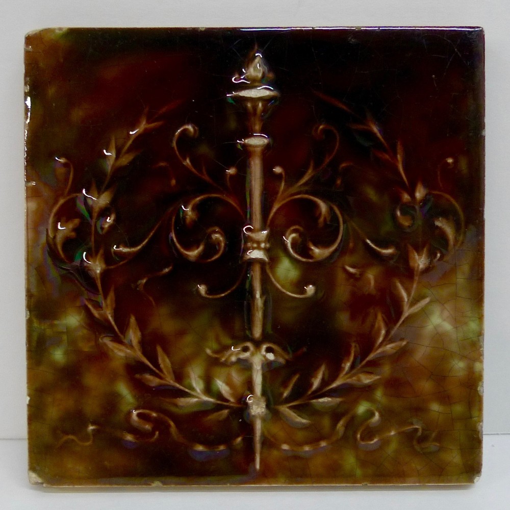 Vintage  Victorian Torch Tile/Brown