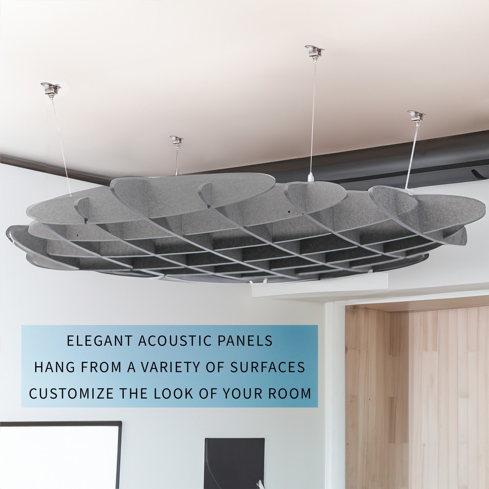 VIVO Dark Gray Acoustic Ceiling Waffle Panel