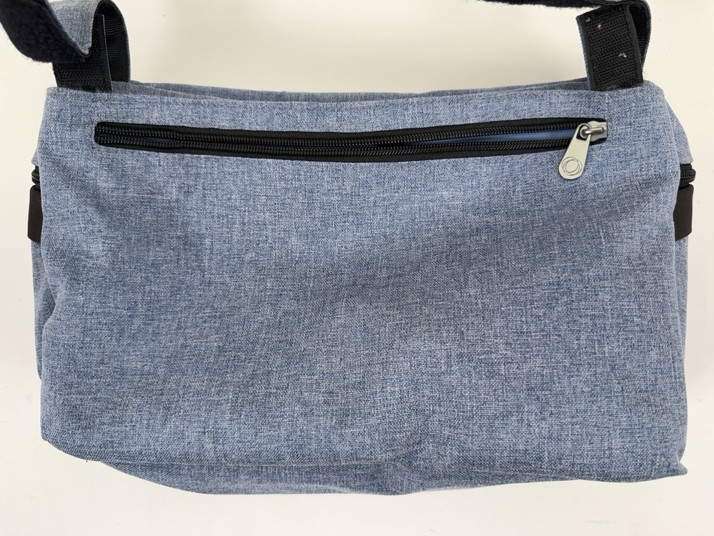Bugaboo Organizer Stroller Handlebar, Diaper Bag, With Strap - Blue Melange
