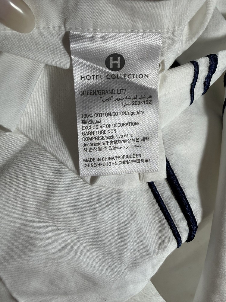 Hotel Collection Coordinated Basics Queen Flat Sheet Navy