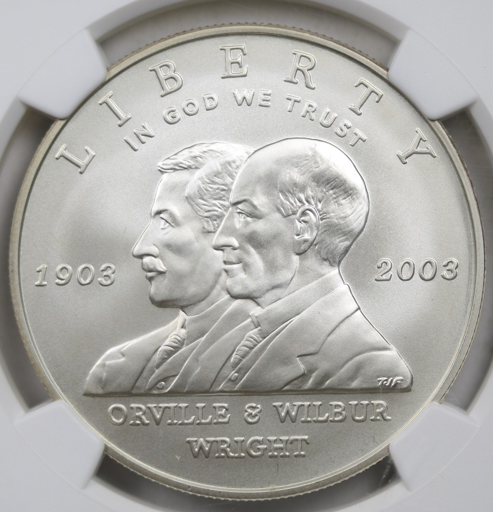 2003-P First Flight Centennial Modern Silver Commemorative $1 MS 69 NGC