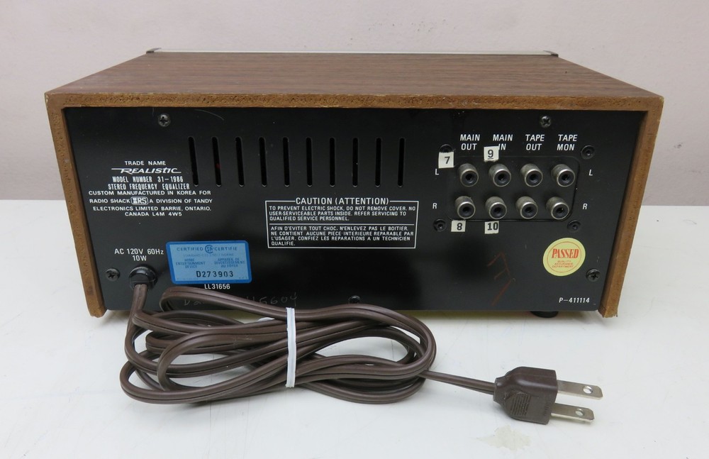 REALISTIC EQUALIZER 31-1986 STEREO FREQUENCY ALL FUNCTIONS WORKING PERFECT