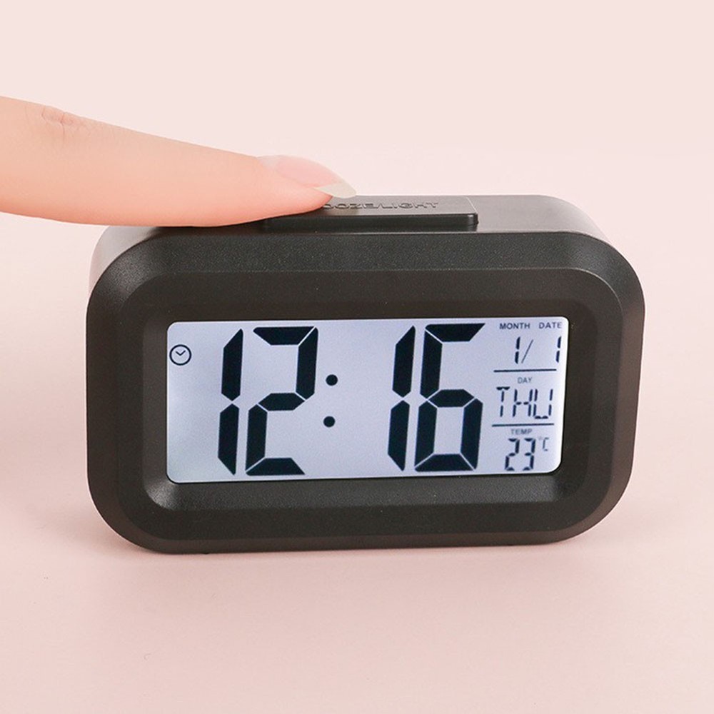 LED Digital Alarm Clock Electronic Screen Desktop Home Office Backlight Snooze