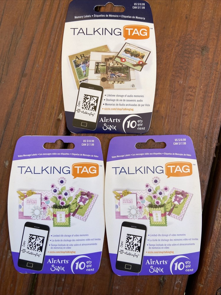 Sizzix Air Arts Talking Tags 3 Packages 10 Quantity Each New