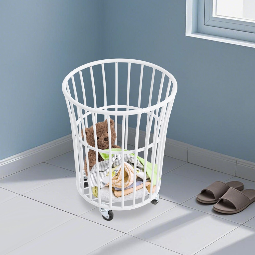 Ventilated Laundry Basket with Locking Wheels - Stylish and Durable Design