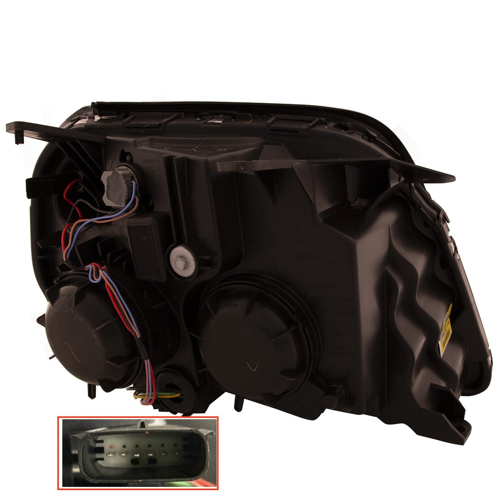 Halogen Headlight For 2016 2017 GMC Terrain Denali Black W/Bulb Driver Left Side