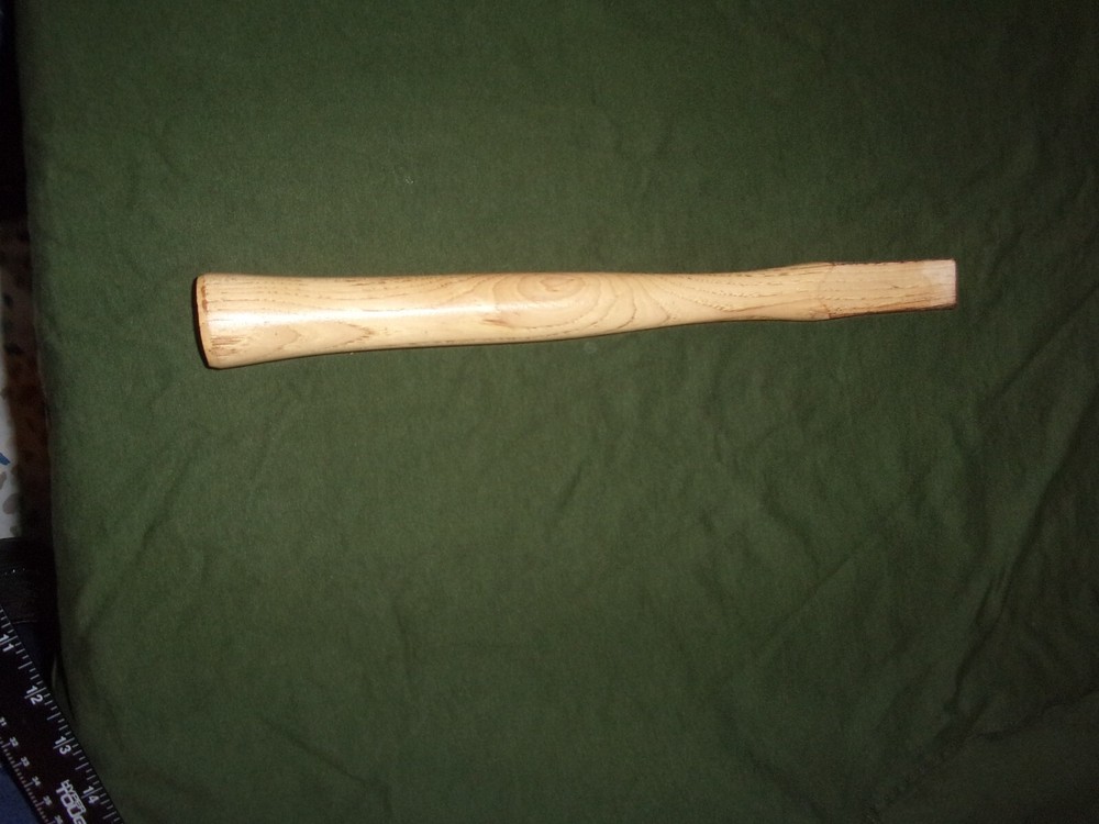 14 INCH BROWN SOLID WOOD TOOL REPLACEMENT HANDLE W/ 1 IN. RECTANGLE HEAD W/SLOT