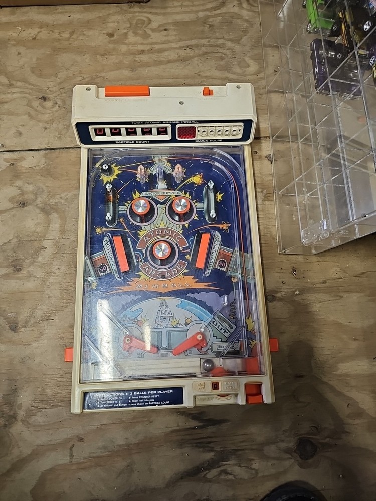 Vintage 1979 TOMY Atomic Arcade Tabletop Pinball Machine Working