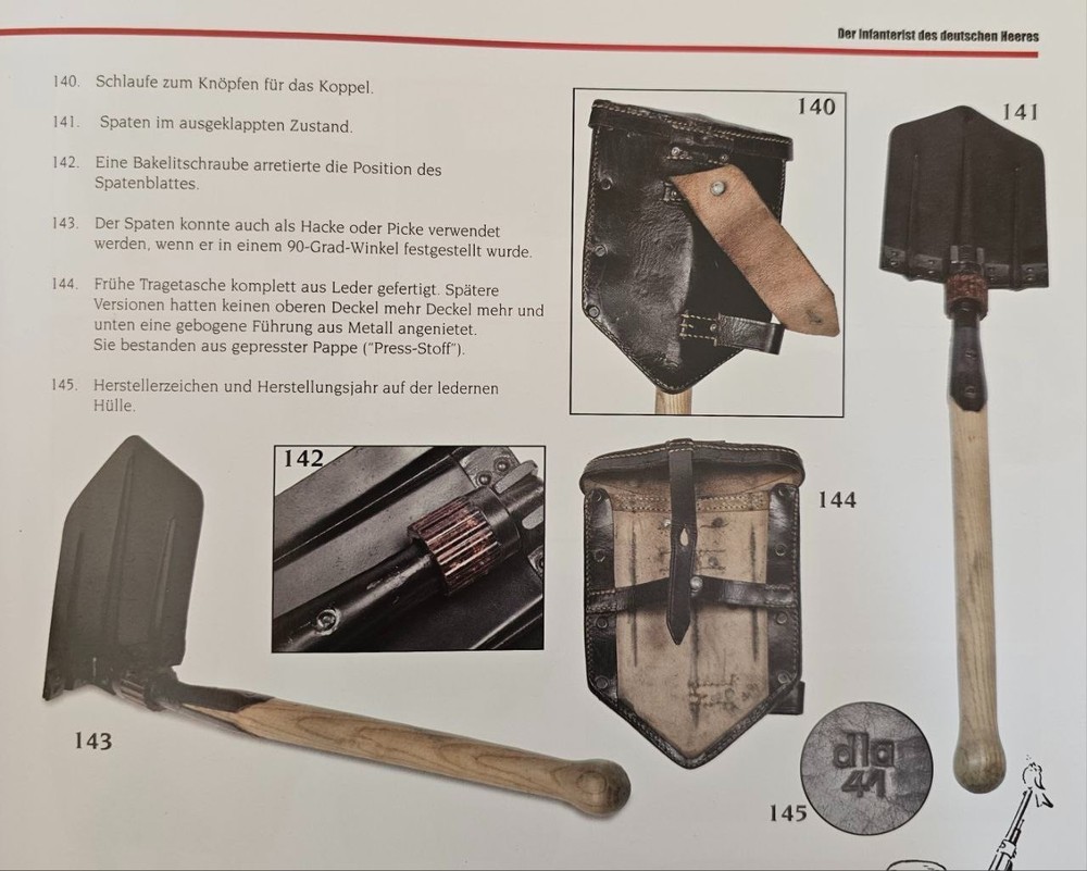 German Folding Entrenching Tool in Carrier.
