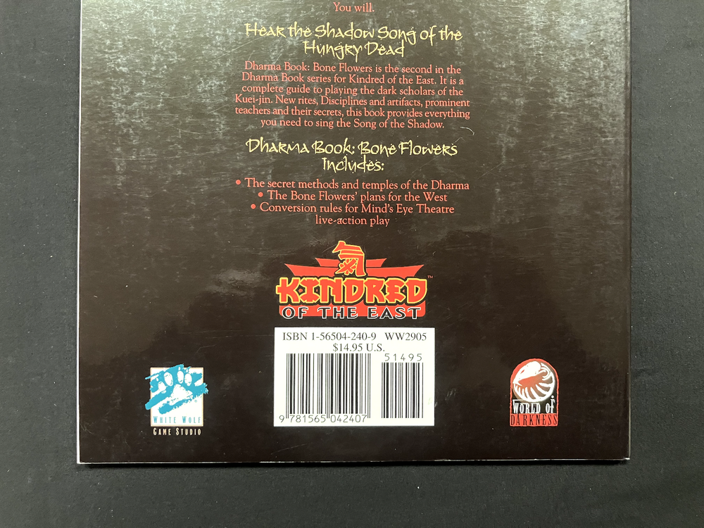 Dharma Book Bone Flowers RPG 2905 White Wolf Games 2000