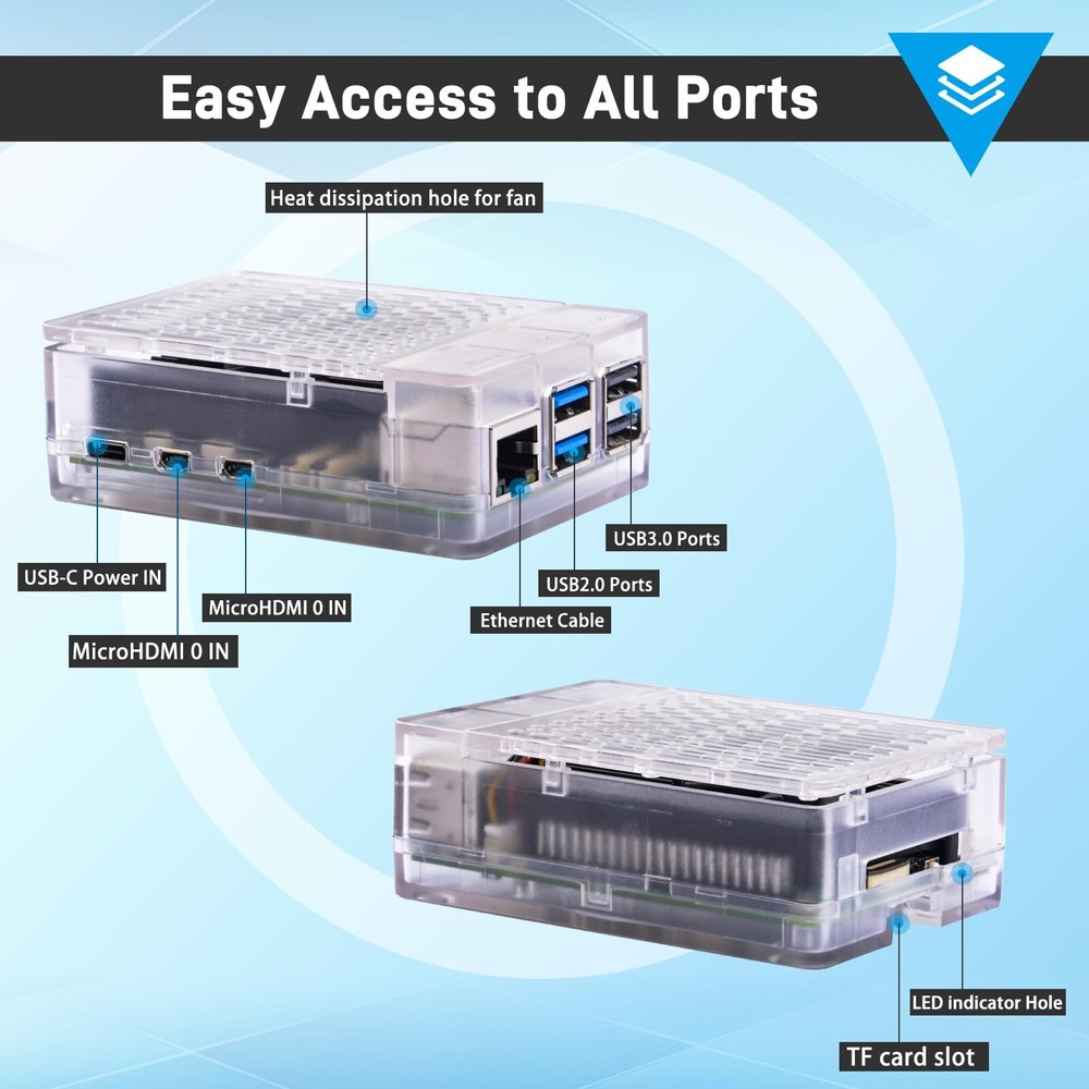 Abs Case With Armor Lite V5 Active Cooler For Raspberry Pi 5 Pi 5 Case With Alum